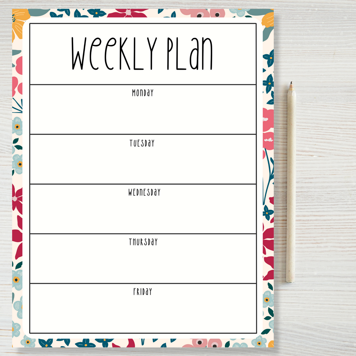 Weekly Plan Notepads (8.5 x 11)