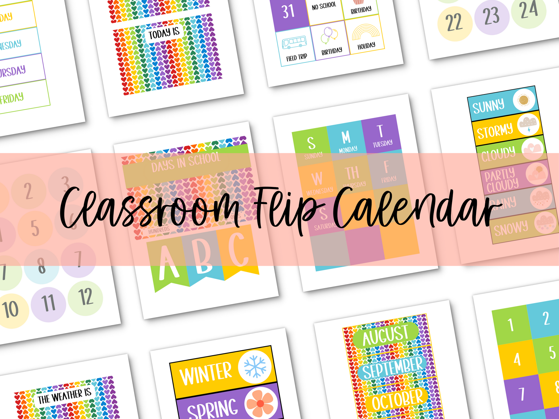 Boho Rainbow Flip Calendar – Heart of the Class