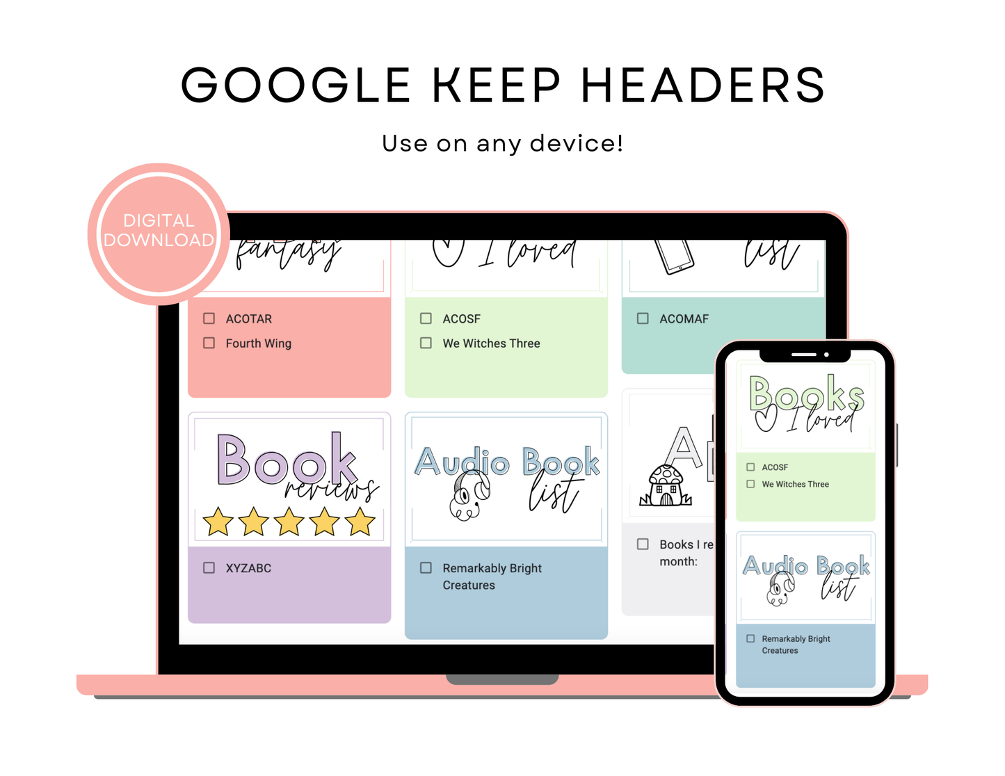 650+ Google Keep Headers for Readers | Google Keep Colors