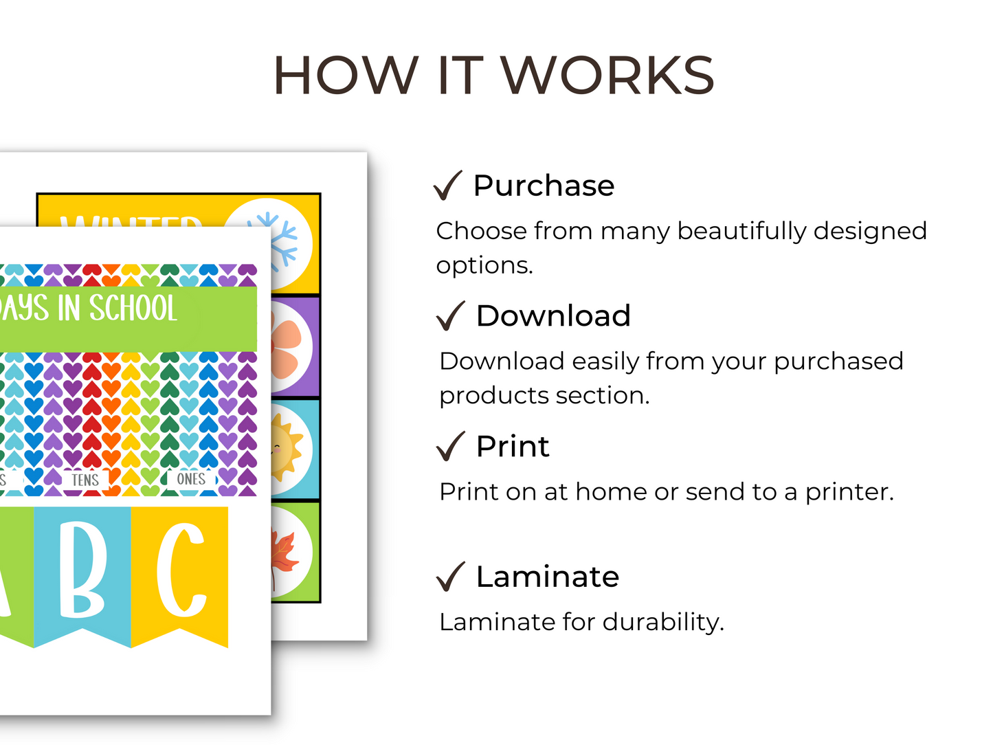 Rainbow Hearts Classroom Flip Calendar