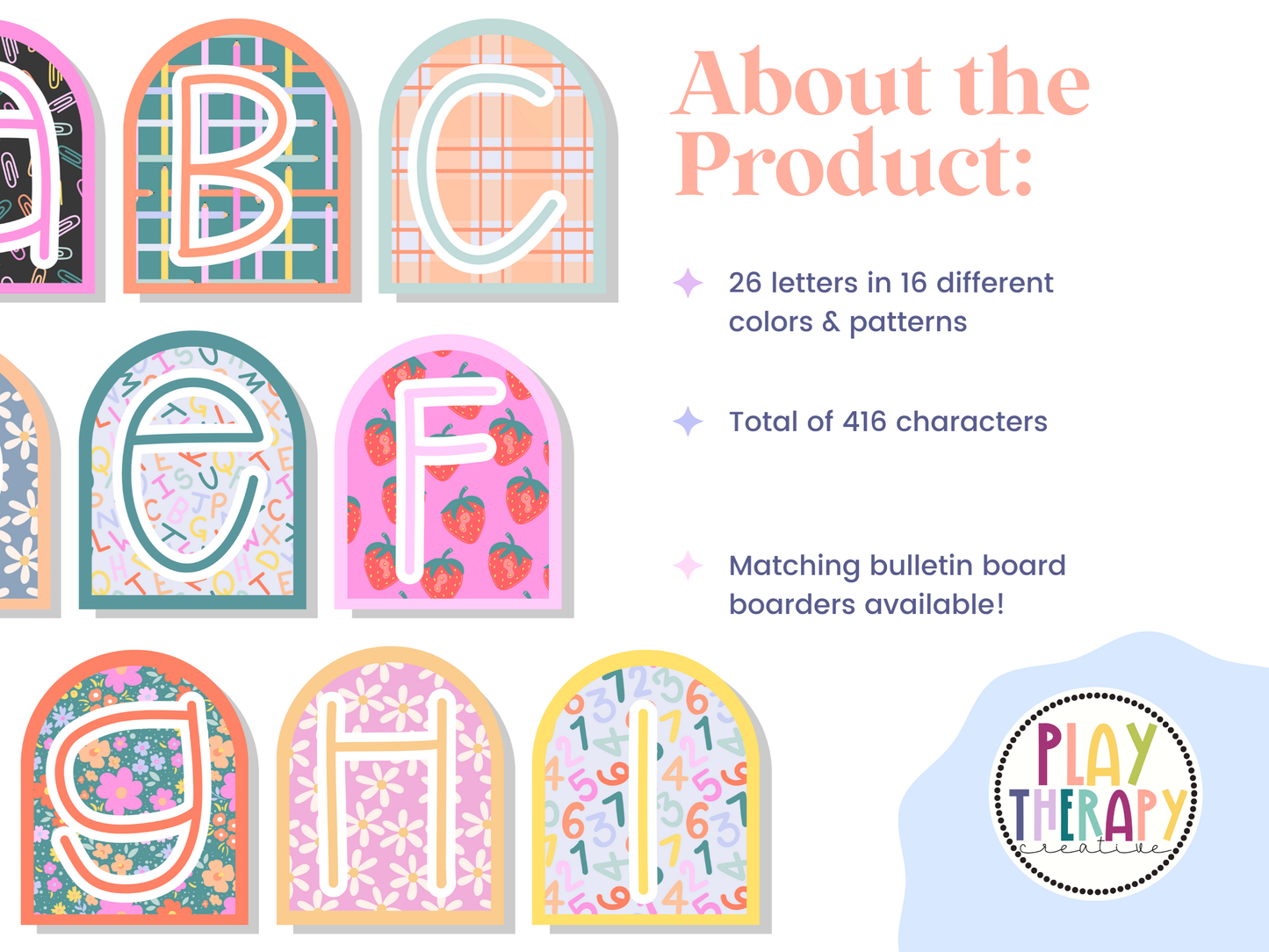Arched School Days Pattern Letters