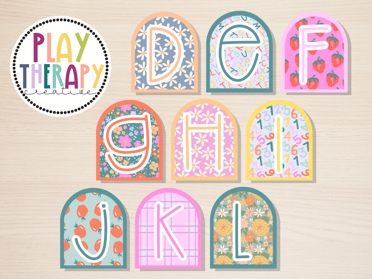 Arched School Days Pattern Letters