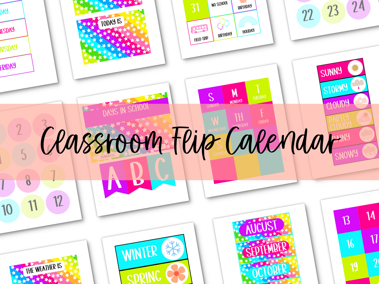 Bright Stars Classroom Flip Calendar