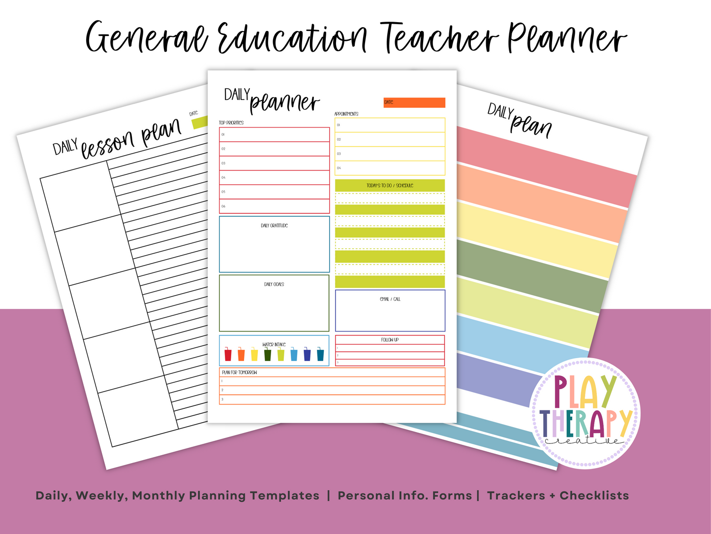 Gen Ed Teacher Printable Planner - Bright Floral Theme