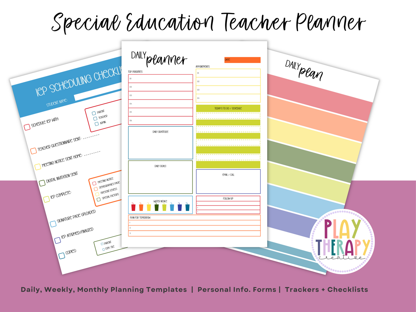 SpEd Teacher Printable Planner - Bright Floral Theme