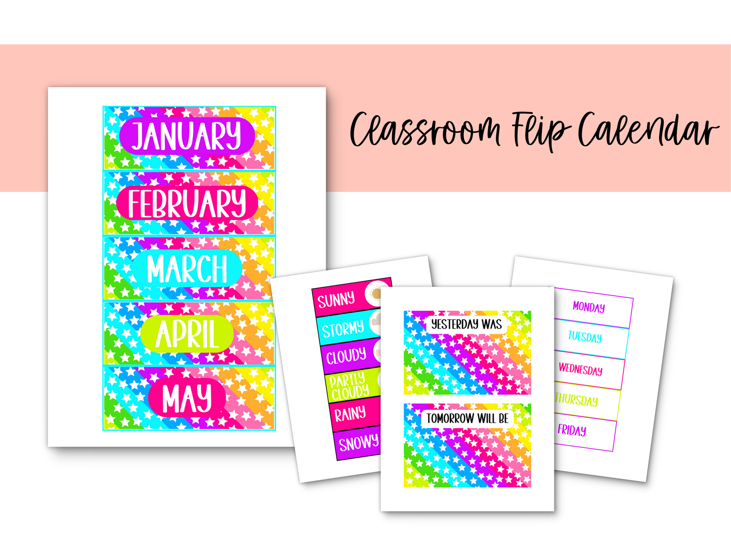 Bright Stars Classroom Flip Calendar