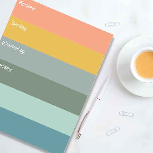 Muted Stripe Weekly Planner Notepad (8.5 x 11)