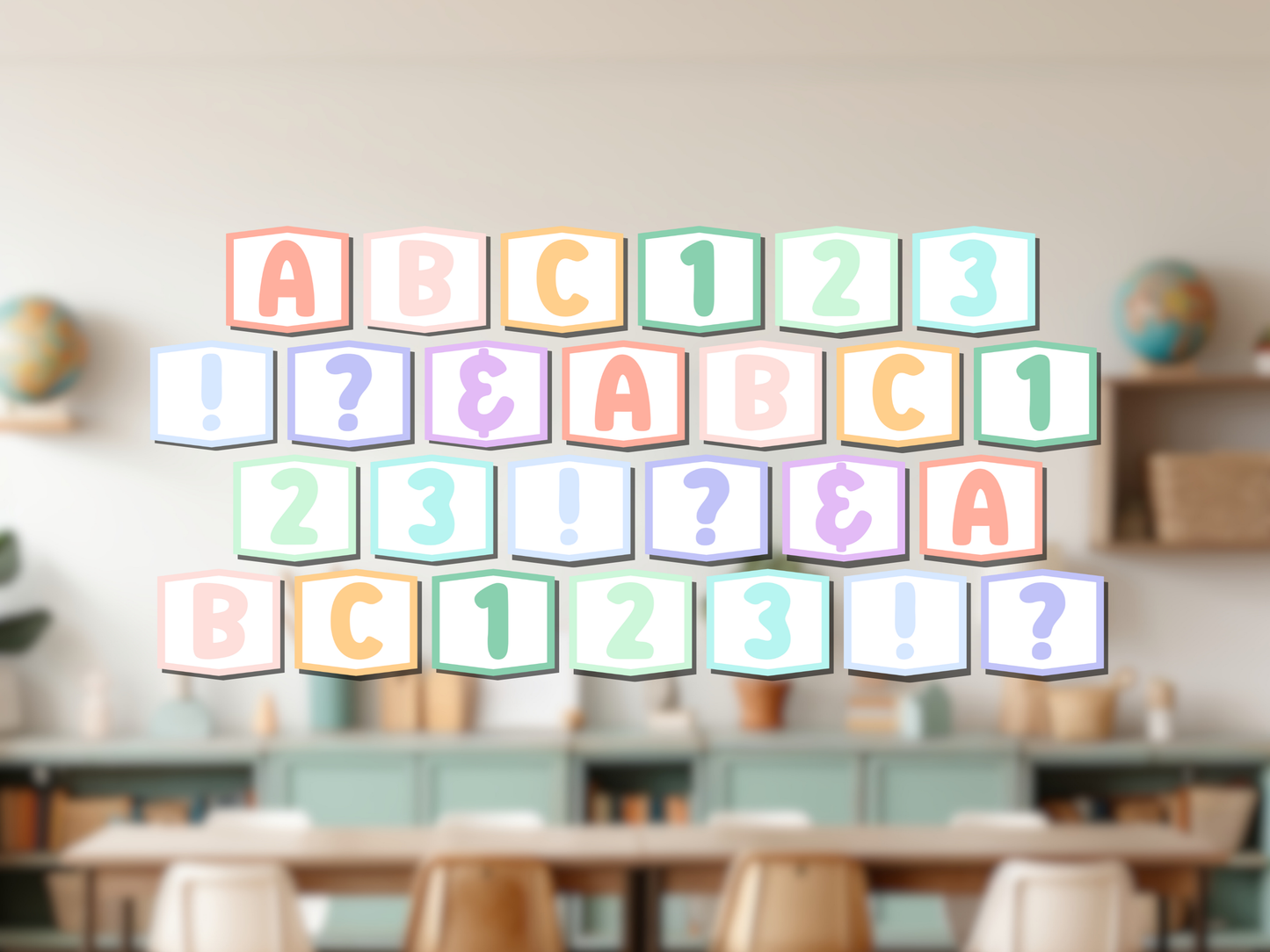 Pastel Bulletin Board Letters