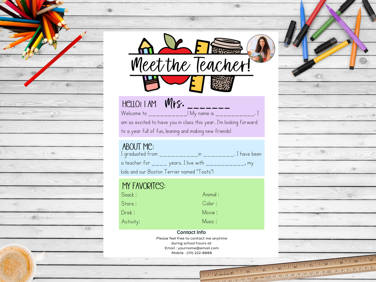 Meet the Teacher Letter Template - Coffee – Play Therapy Creative