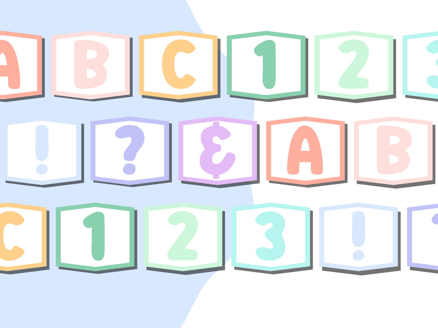 Pastel Bulletin Board Letters