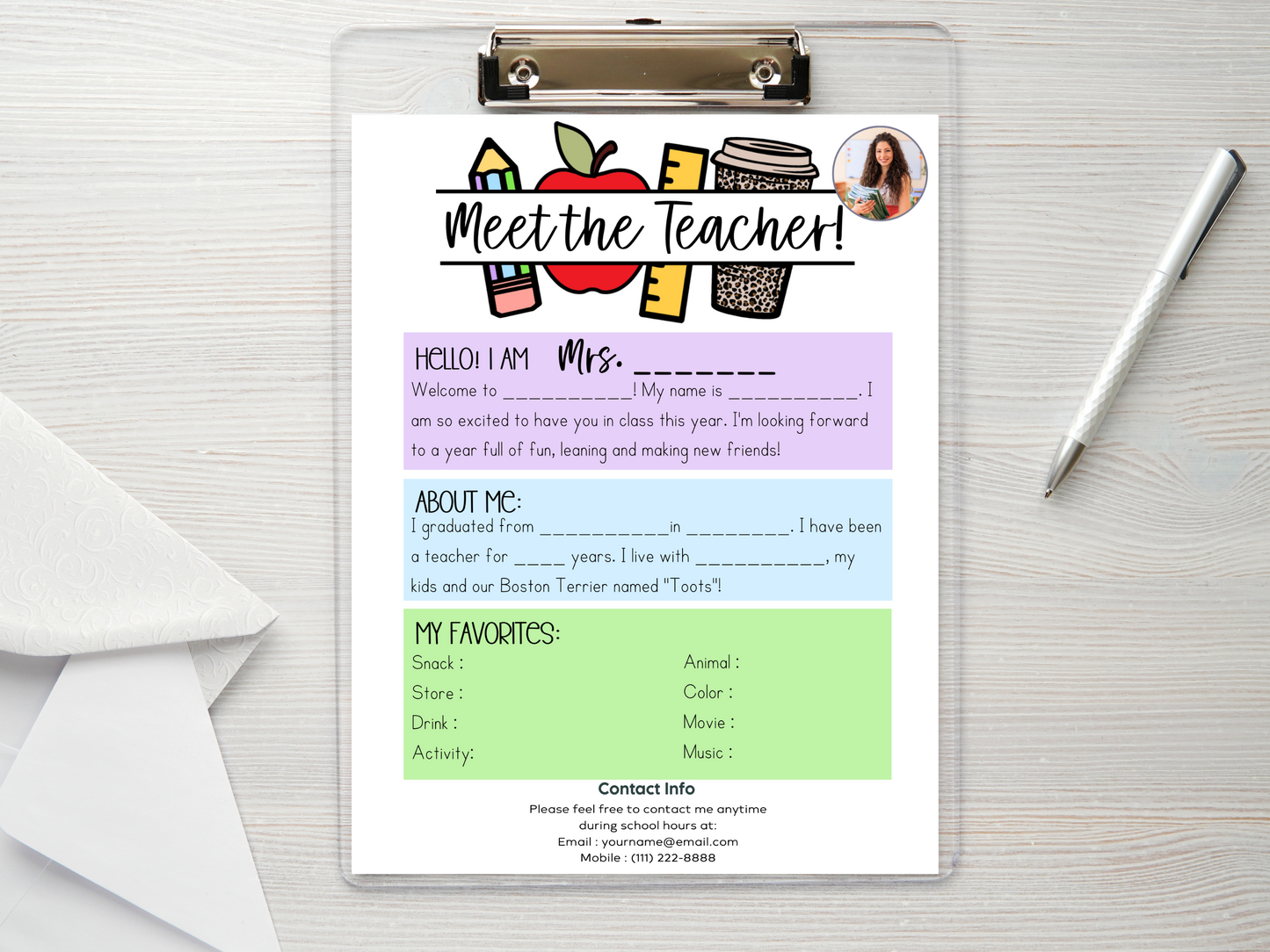 Meet the Teacher Letter Template - Coffee