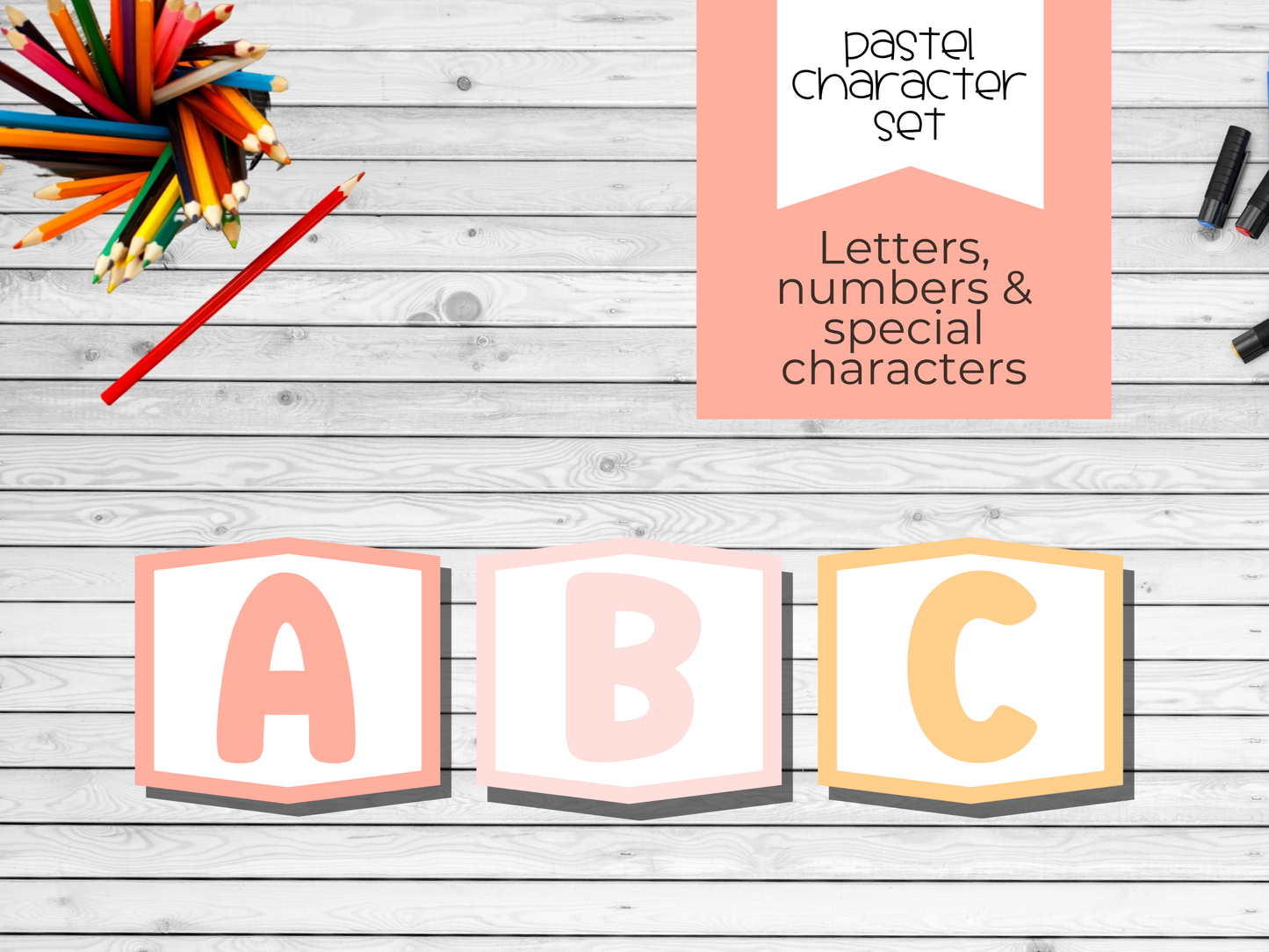 Pastel Bulletin Board Letters
