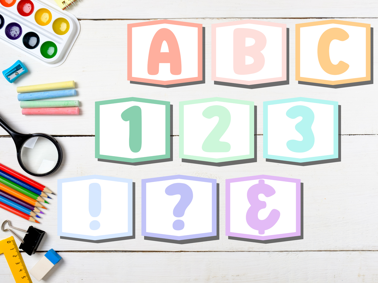 Pastel Bulletin Board Letters