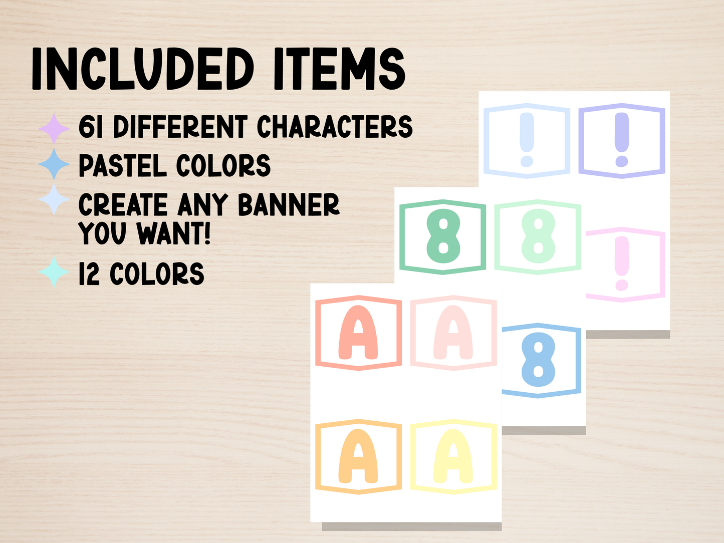 Pastel Bulletin Board Letters