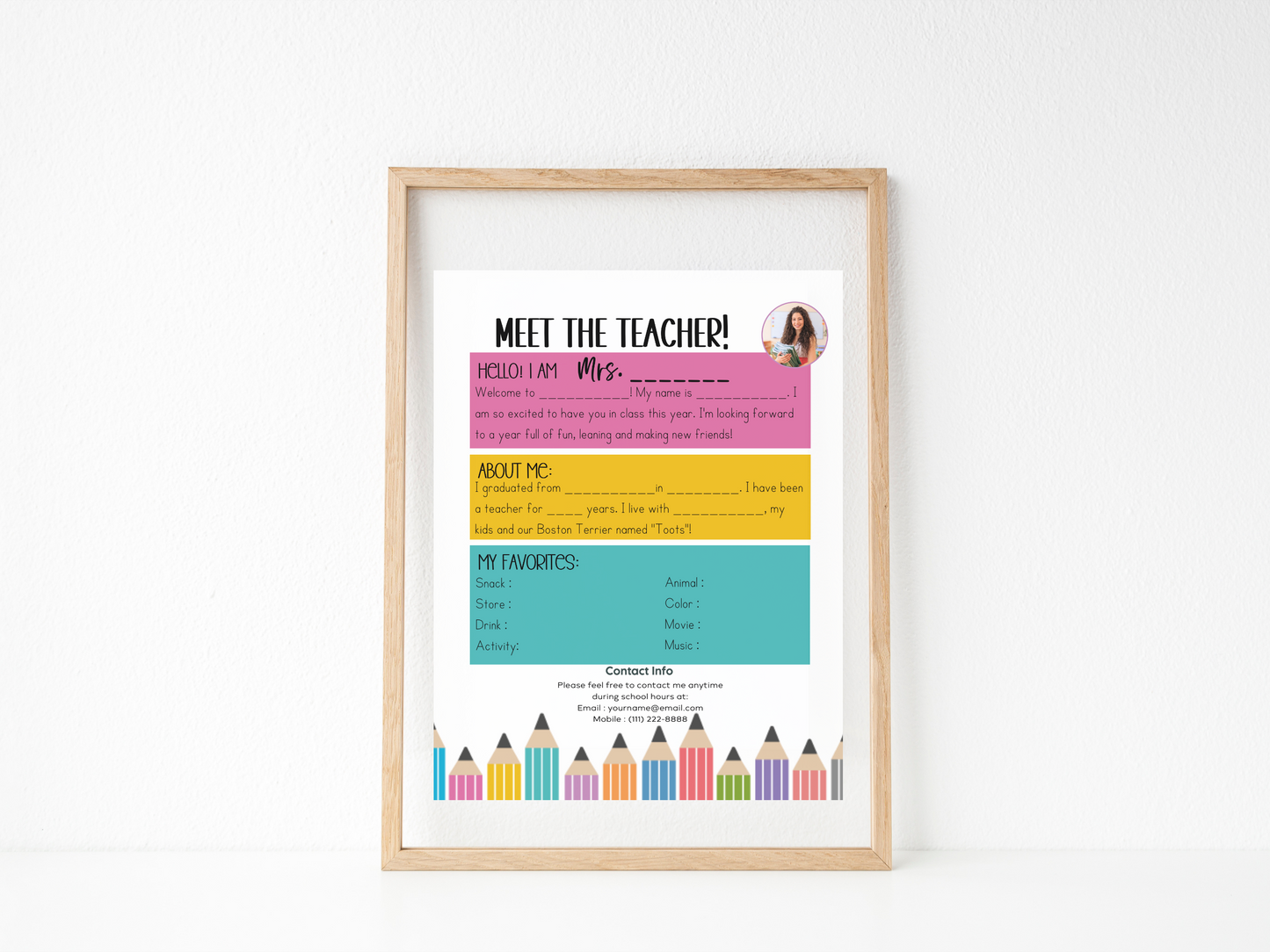 Meet the Teacher Letter Template - Pencils