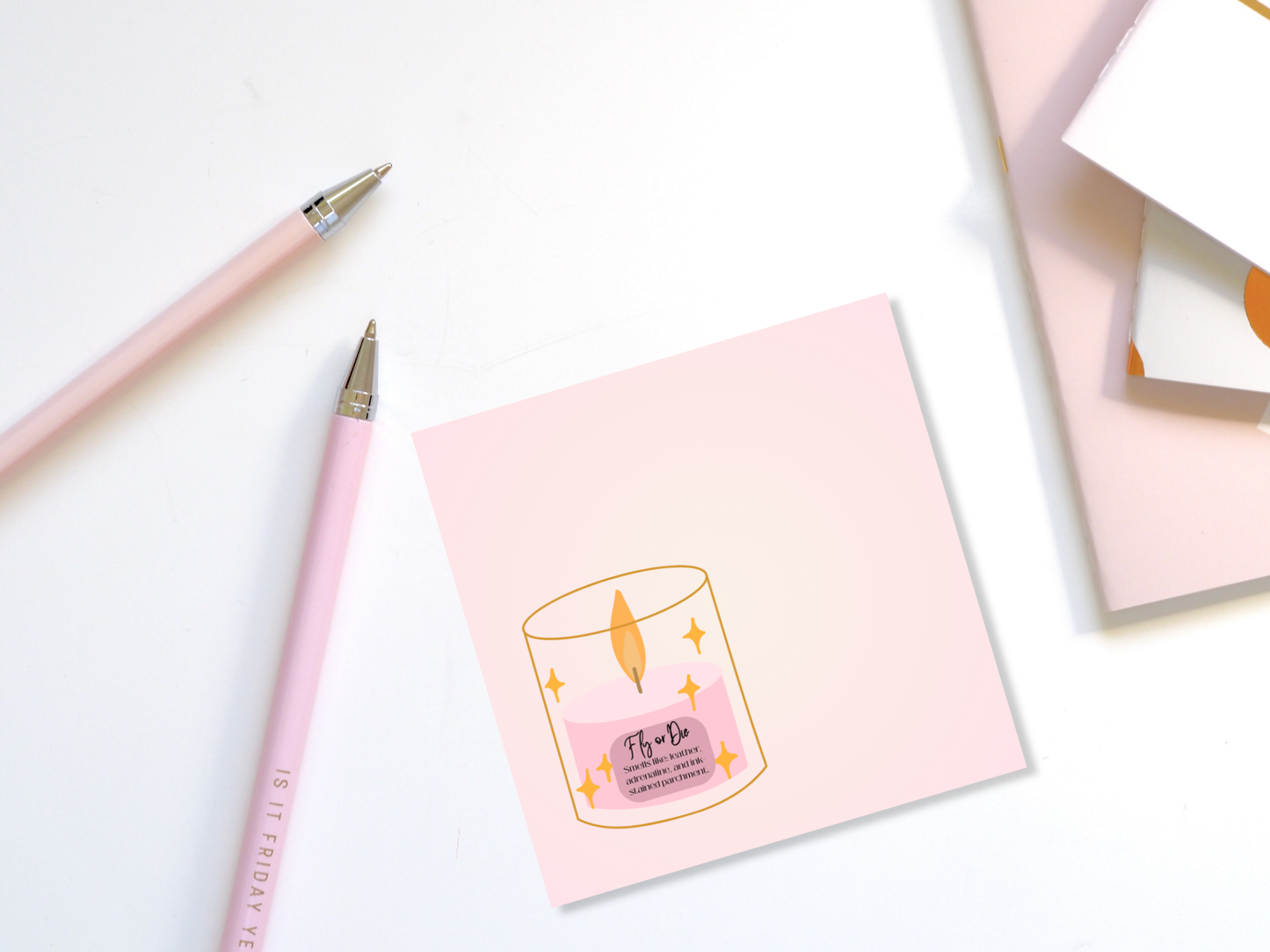 Book Themed Candle Sticky Notes