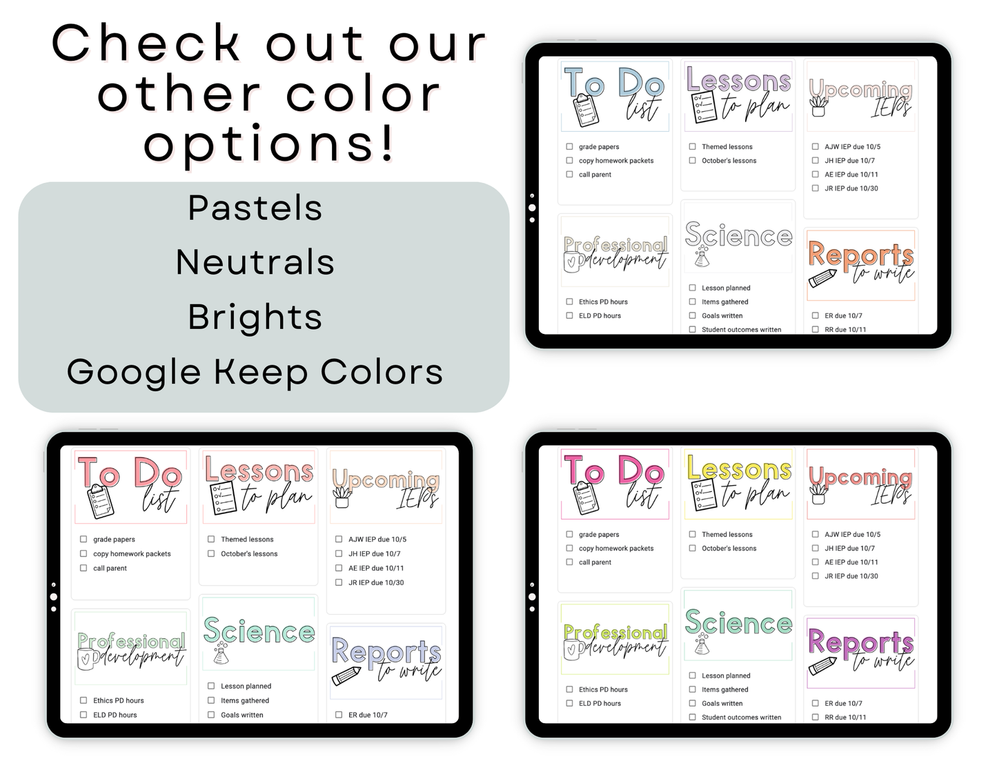 450+ Google Keep Headers for Teachers | Neutral Colors