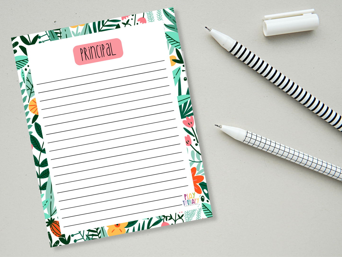 Floral Professional Title Notepads