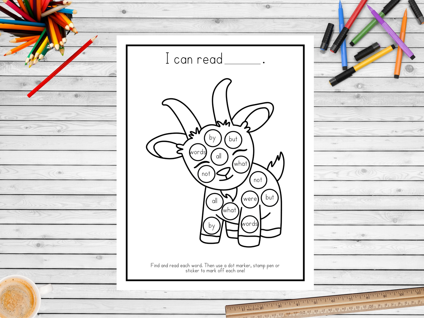 Dot Marker Reading Practice Coloring Pages | First 100 Sight Words