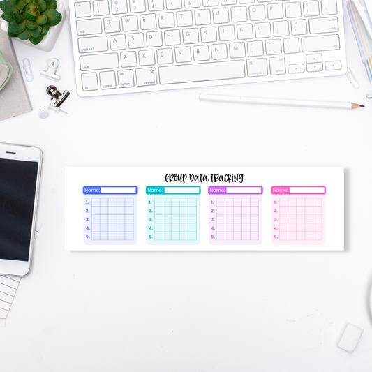 Cool Tones Group Data Tracker Sticky Notes
