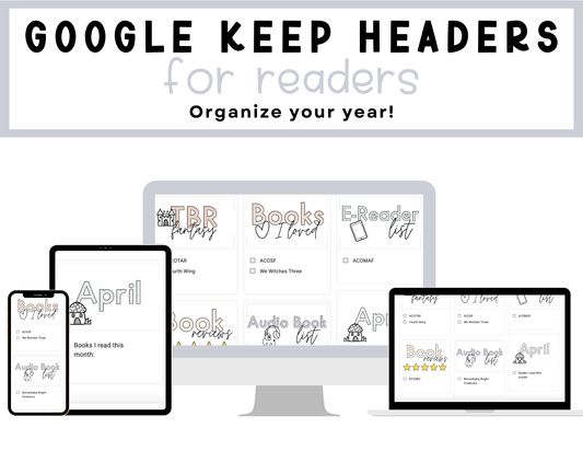 350+ Google Keep Headers for Readers | Neutral Colors