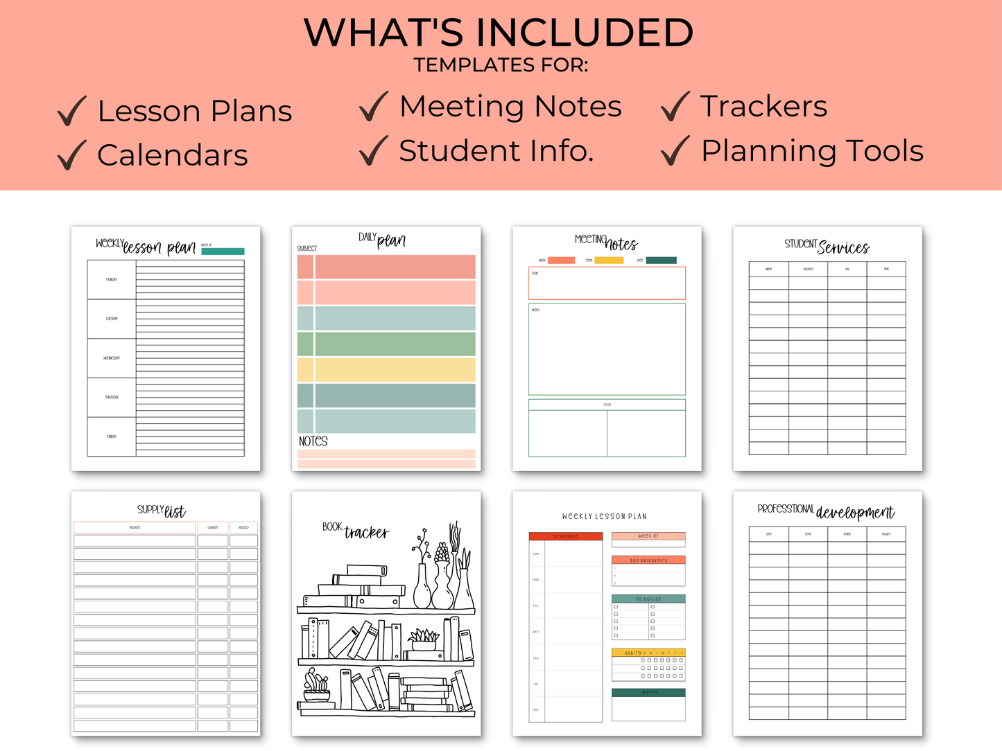 Gen Ed Teacher Printable Planner - Jungle Floral Theme