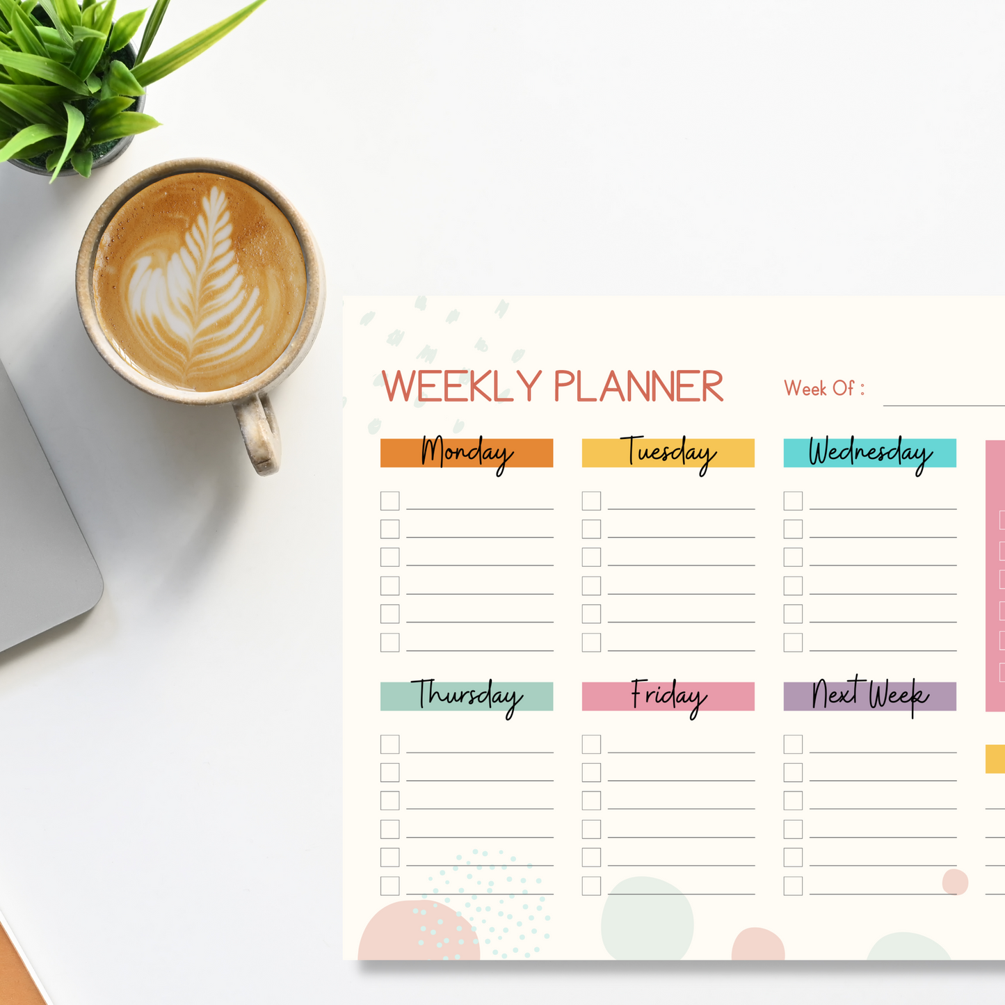 Abstract Weekly Planner Notepad (8.5 x 11)