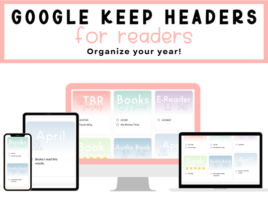 350+ Google Keep Headers for Readers | Ombre Pastel Colors