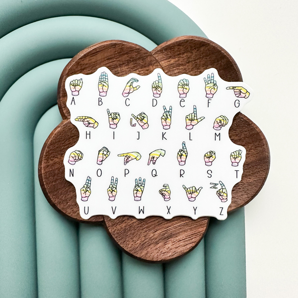 Asl Welcome Sticker ASL Alphabet Sticker – Play Therapy Creative