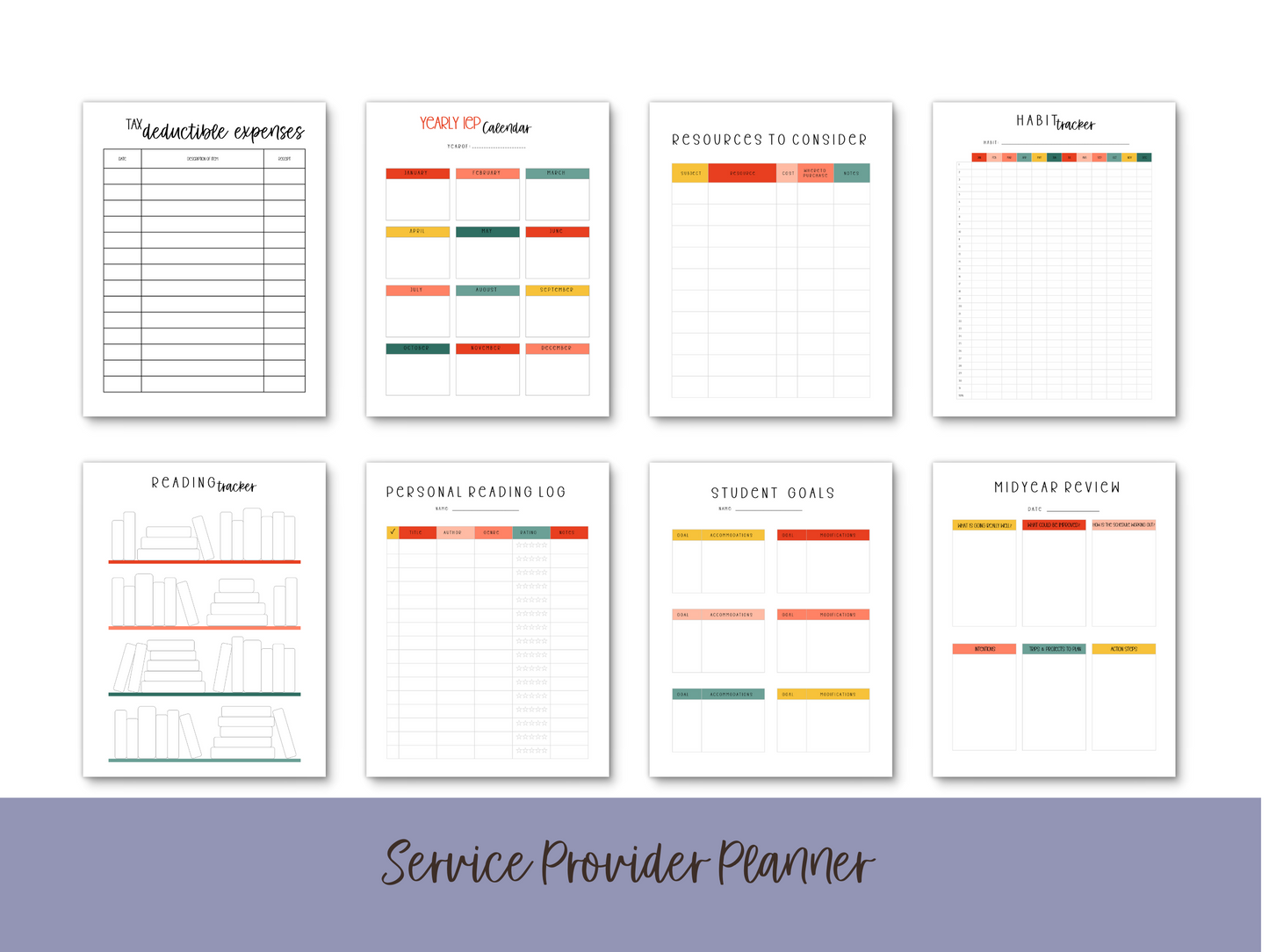 SLP/ Service Provider Printable Planner - Jungle Floral Theme