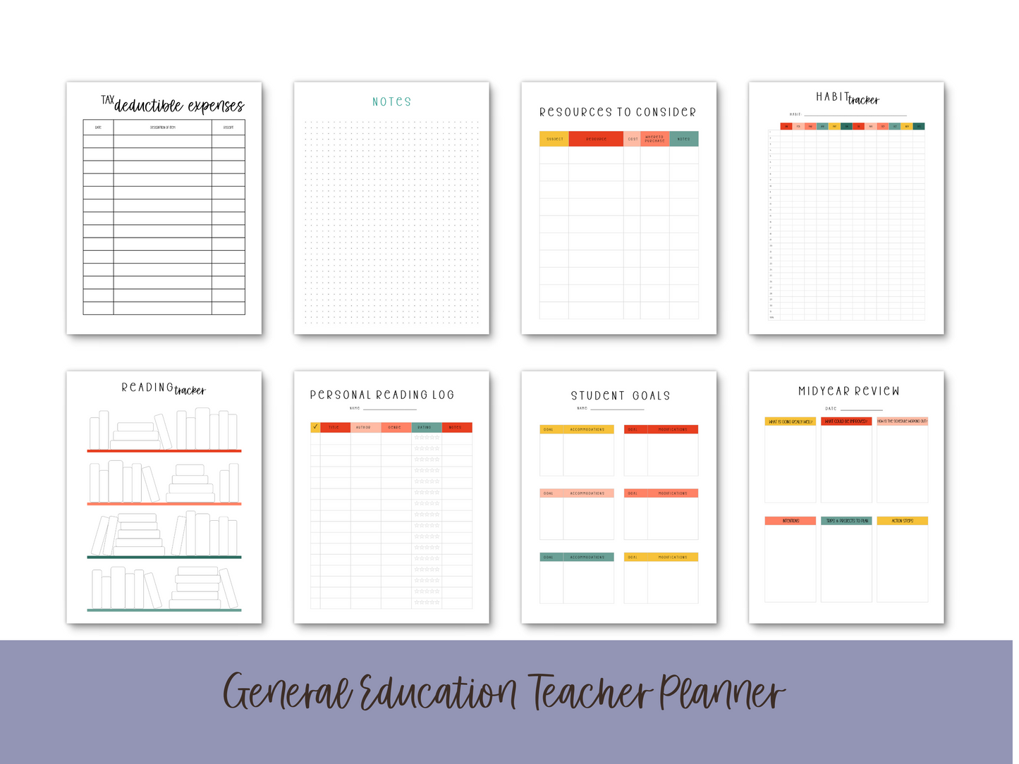 Gen Ed Teacher Printable Planner - Jungle Floral Theme