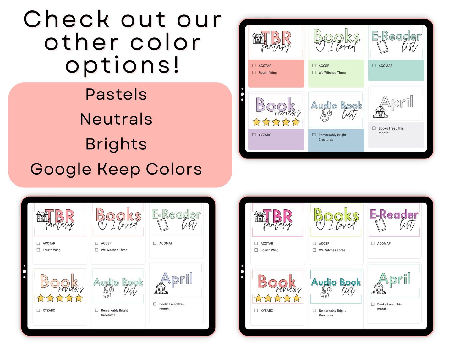 350+ Google Keep Headers for Readers | Ombre Pastel Colors