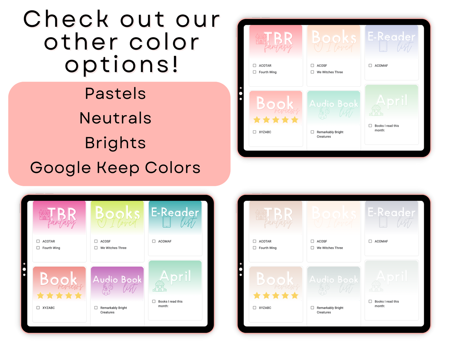 350+ Google Keep Headers for Readers | Ombre Pastel Colors