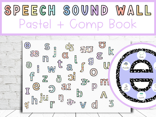 Speech Sound Wall | Pastel + Comp Book