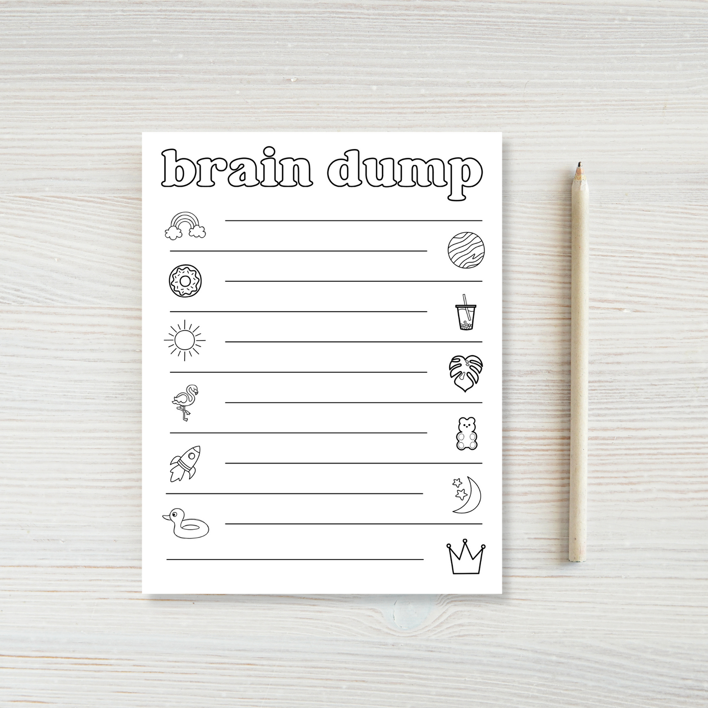 Brain Dump Doodle Notepad