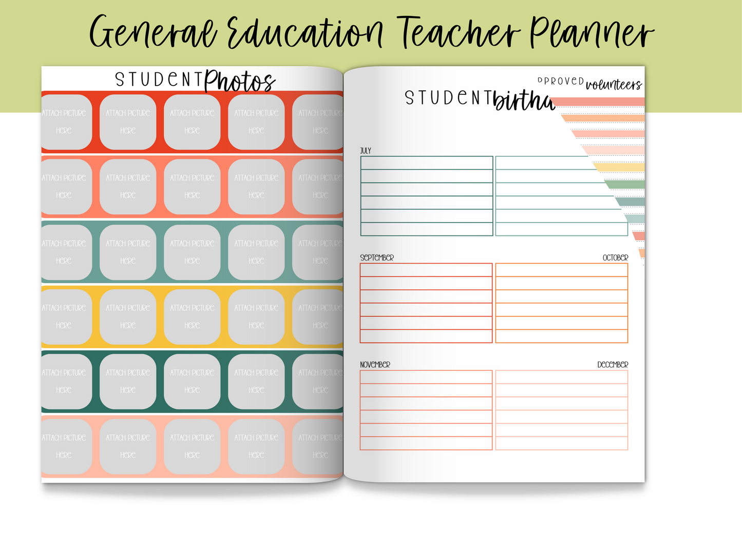 Gen Ed Teacher Printable Planner - Jungle Floral Theme