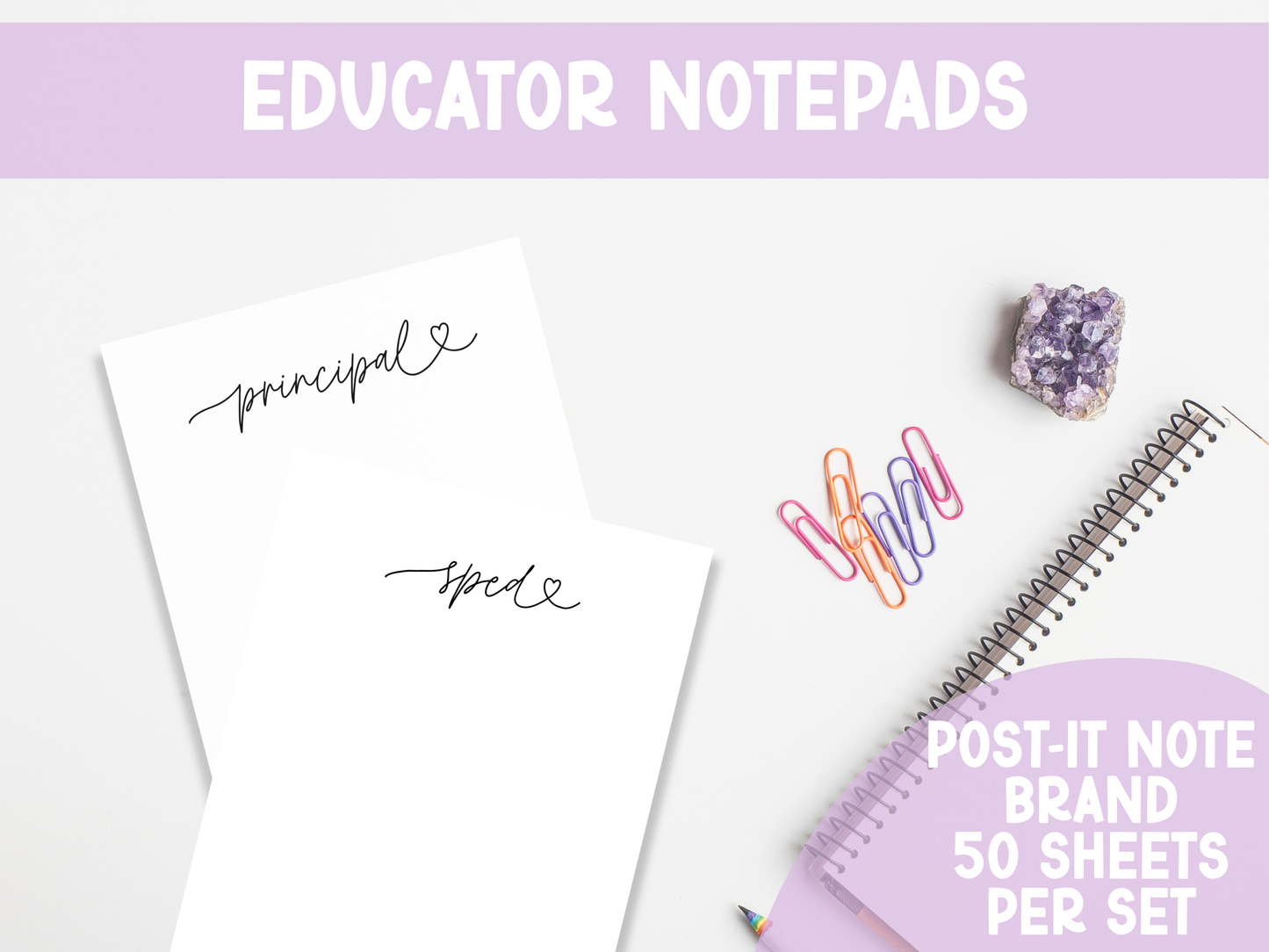 Love Script Professional Title Notepads