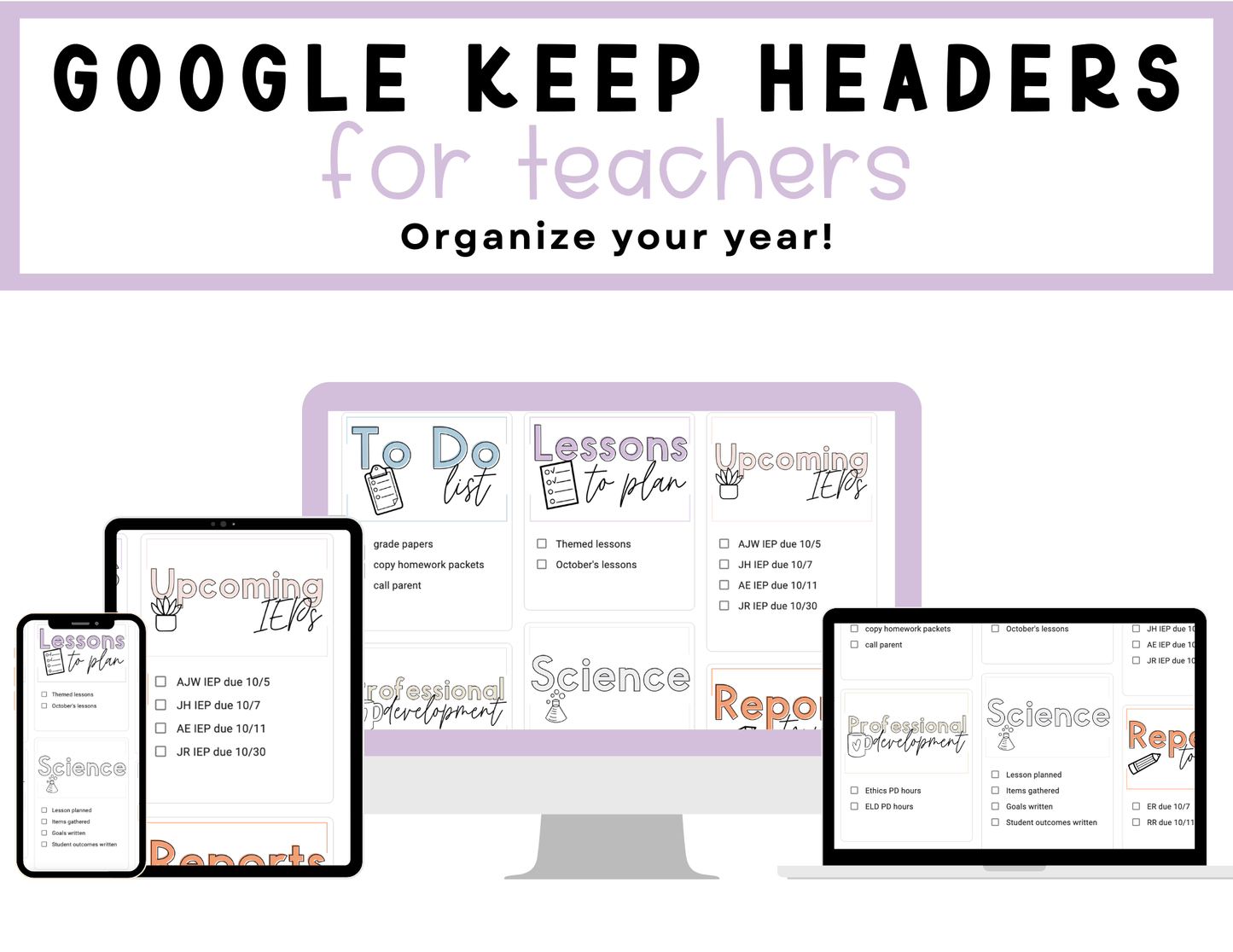 850+ Google Keep Headers for Teachers | Google Keep Colors