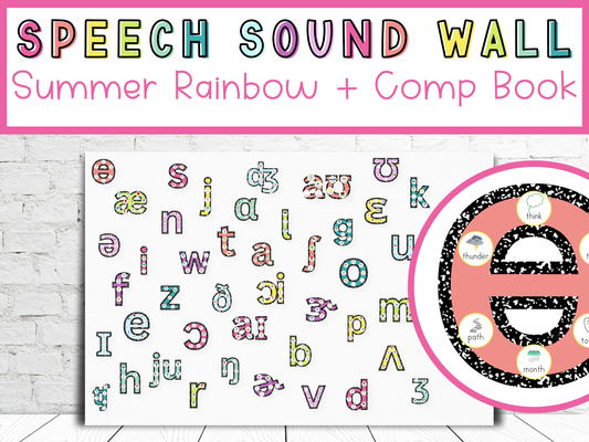 Speech Sound Wall | Summer Rainbow + Comp Book