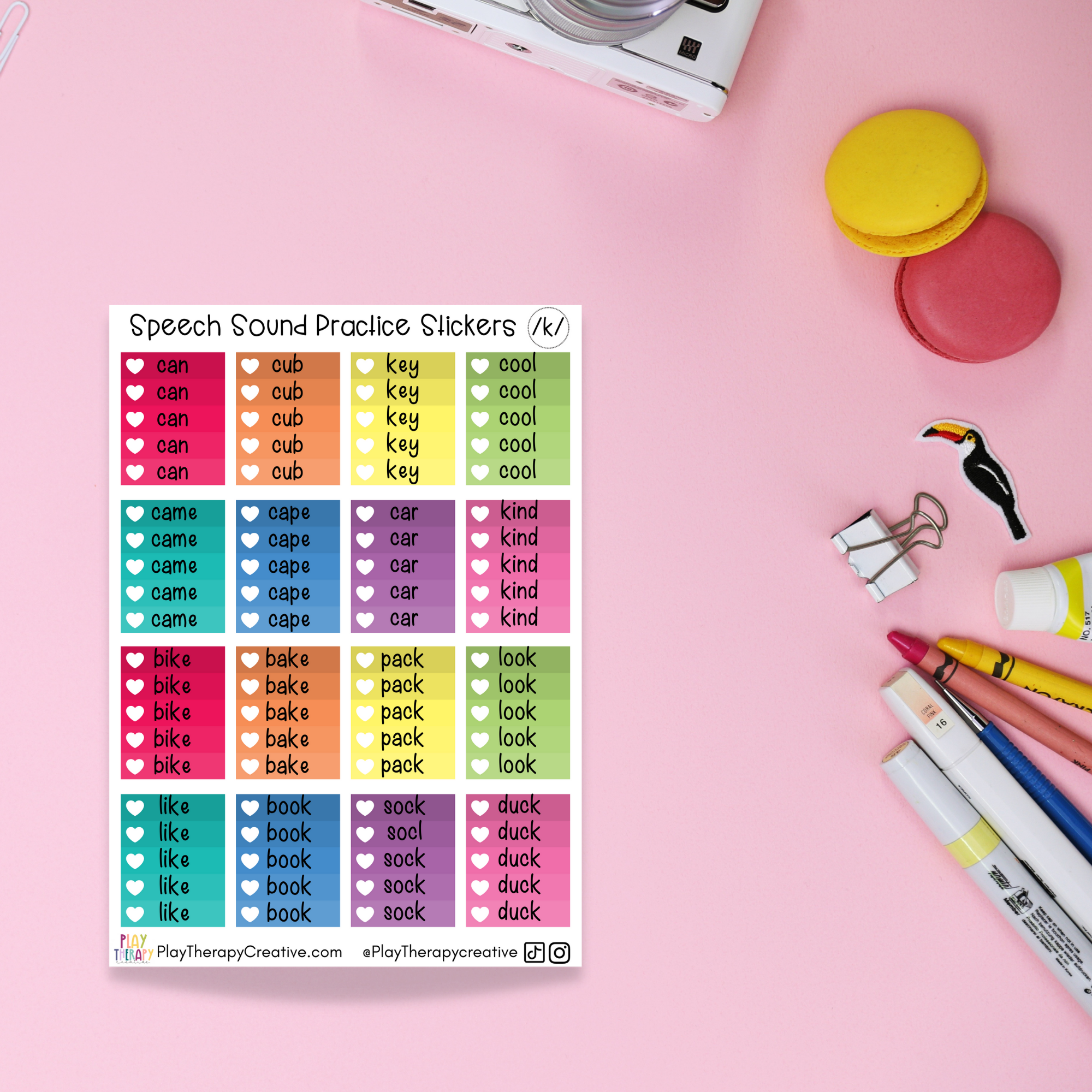 Sound Chart Sticker Target Speech Sound Practice Stickers – Play Therapy Creative