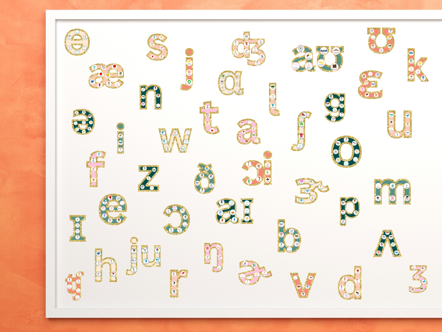 Speech Sound Wall | Floral + Gold