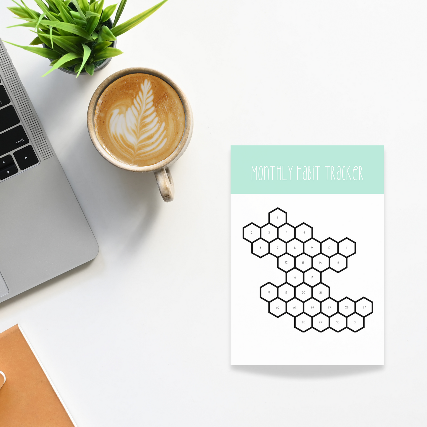 Honeycomb Monthly Habit Tracker Sticky Notes