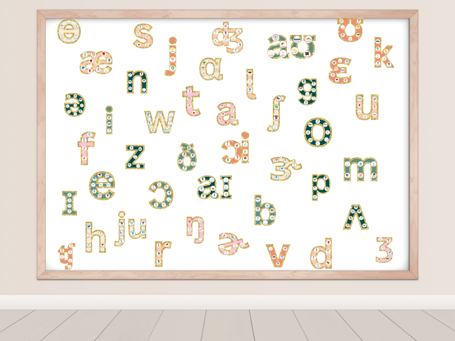 Speech Sound Wall | Floral + Gold