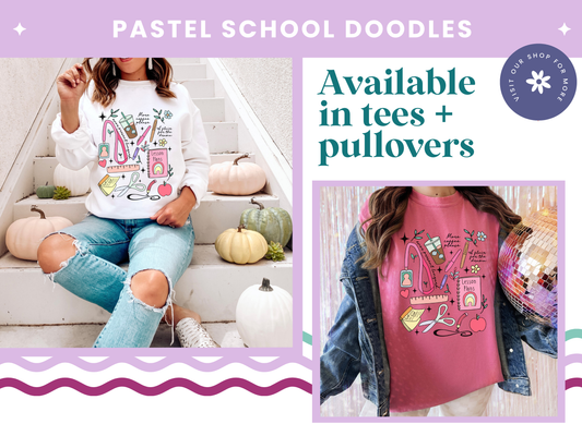 Pastel School Doodles Tee