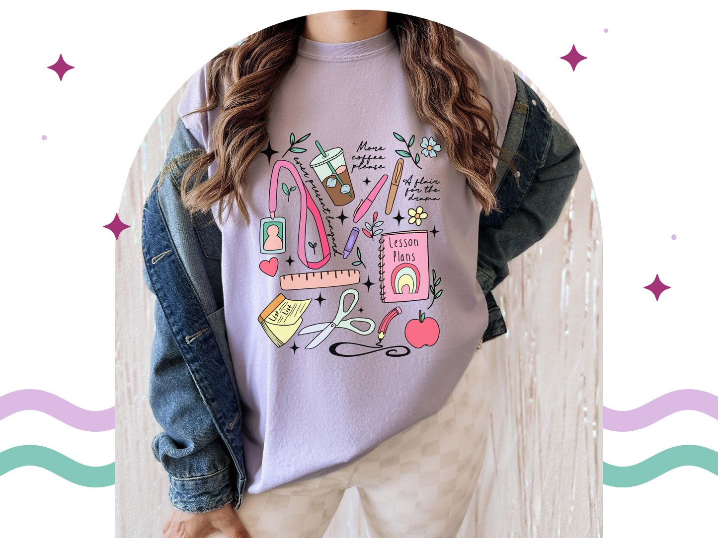 Pastel School Doodles Tee