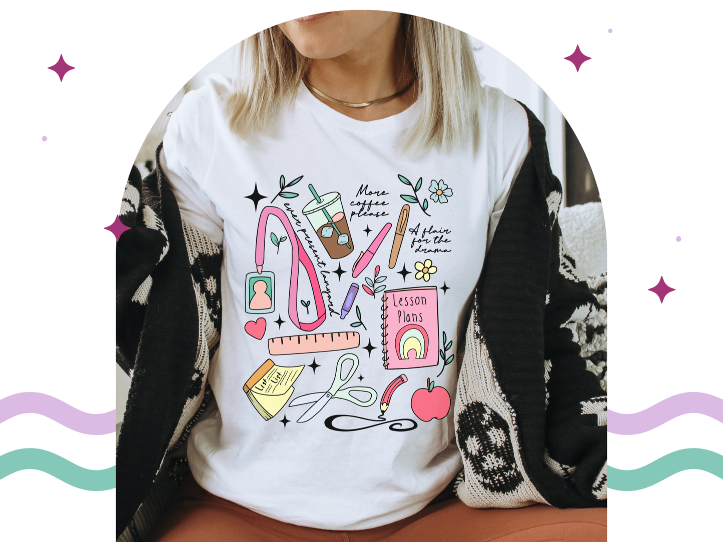 Pastel School Doodles Tee