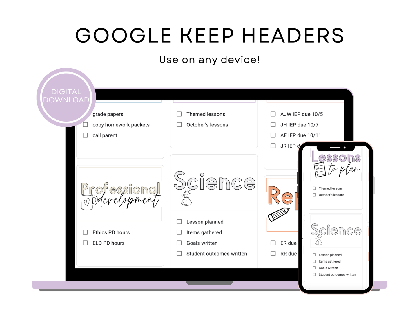 850+ Google Keep Headers for Teachers | Google Keep Colors