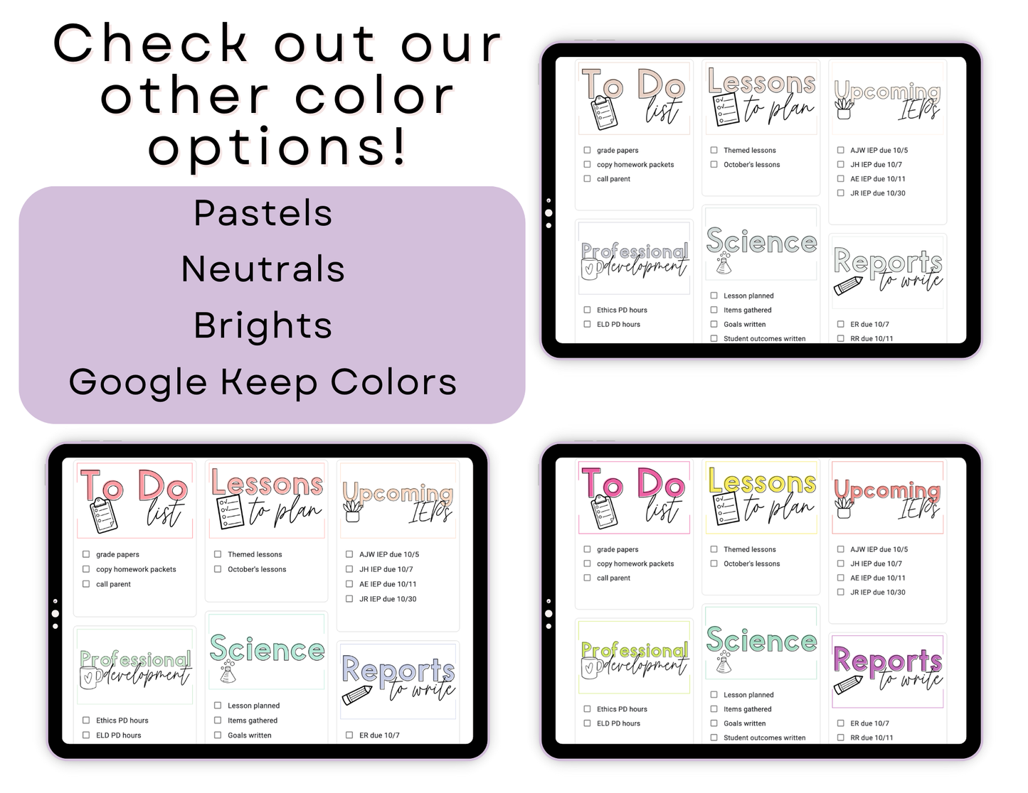 850+ Google Keep Headers for Teachers | Google Keep Colors