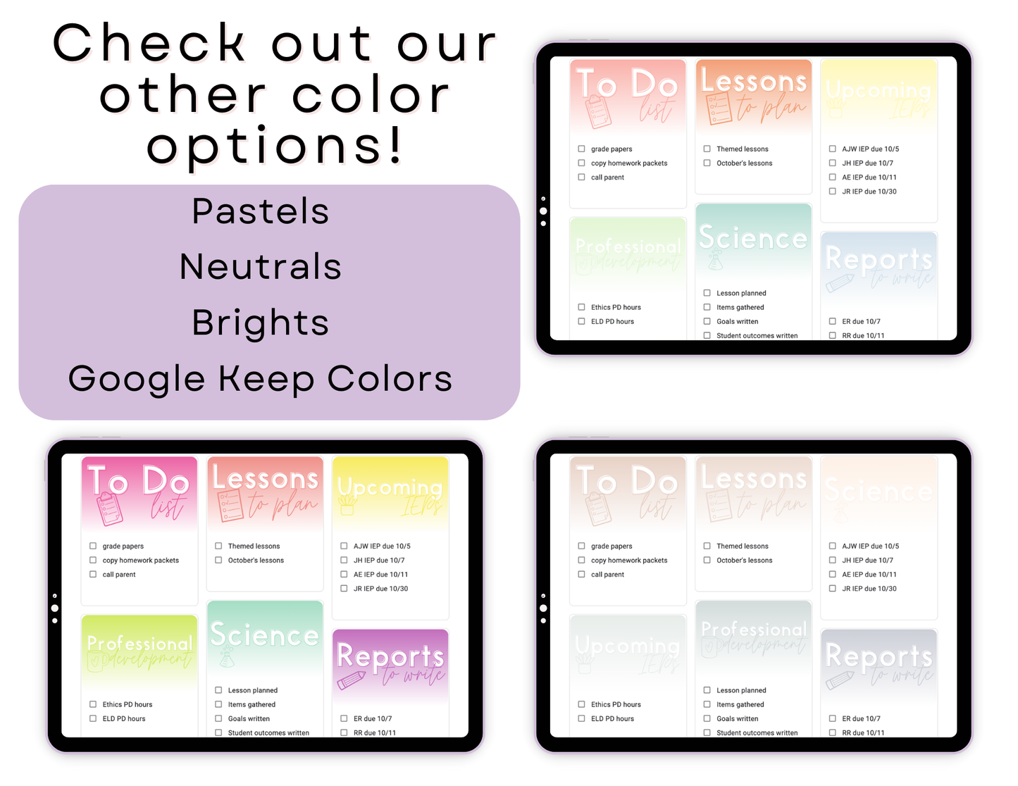 850+ Google Keep Headers for Teachers | Google Keep Colors