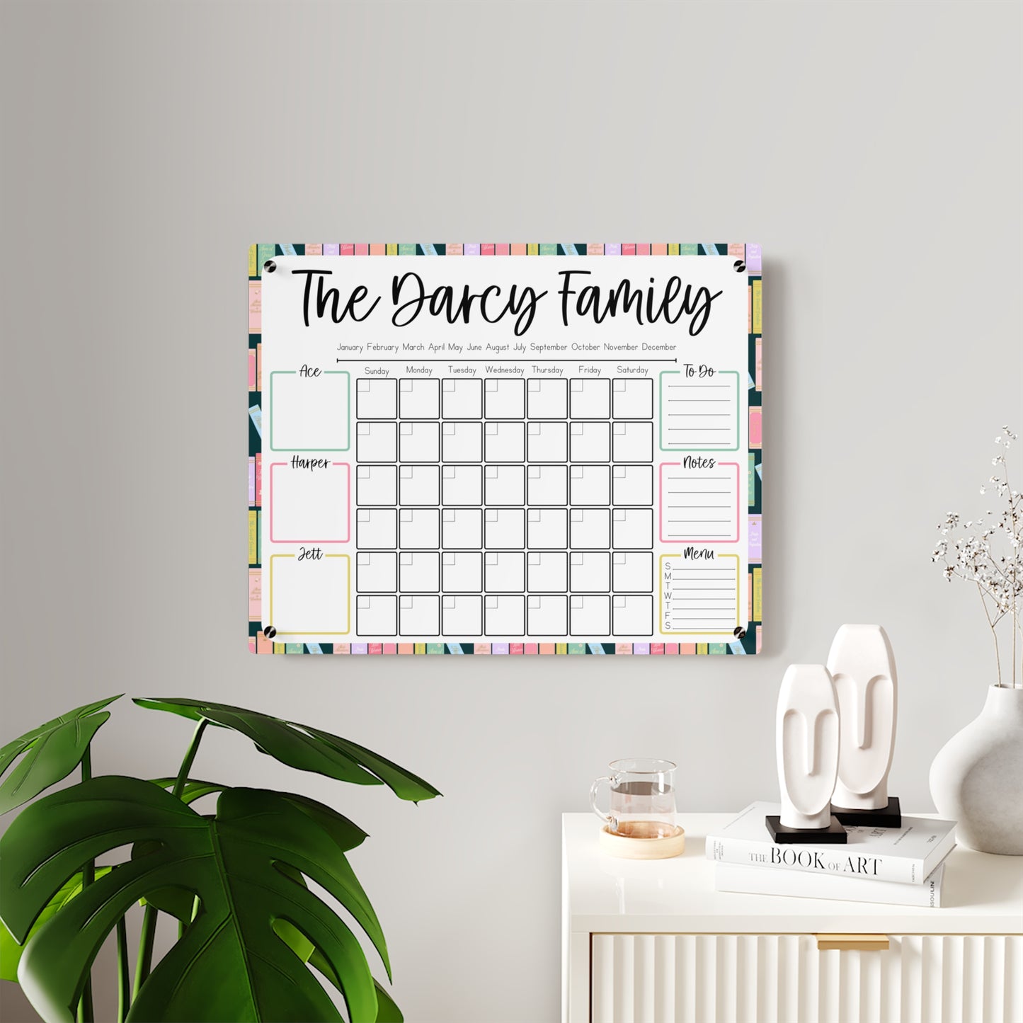 Book Shelfie Custom Acrylic Wall Calendar (20 x 16)